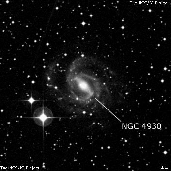 NGC 4930 - спиральная галактика с баром. Описание NGC 4930:, Галактика в созвездии Центавр