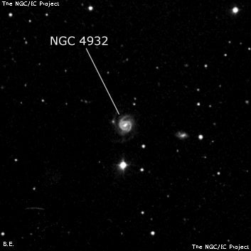 NGC 4932 - спиральная галактика. Описание NGC 4932:, Галактика в созвездии Гончие Псы