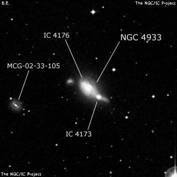 NGC 4933 - линзовидная галактика. Описание NGC 4933:, Галактика в созвездии Дева