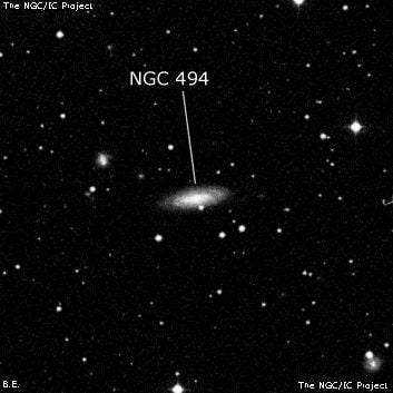 NGC 494 - галактика. Описание NGC 494:, Галактика в созвездии Рыбы