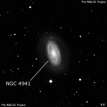 NGC 4941 - спиральная галактика с баром. Описание NGC 4941:, Галактика в созвездии Дева