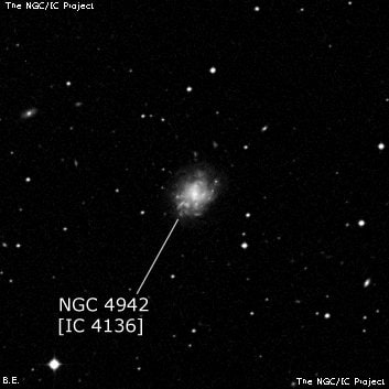 NGC 4942 - спиральная галактика с баром. Описание NGC 4942:, Галактика в созвездии Дева