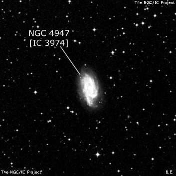 NGC 4947 - спиральная галактика с баром. Описание NGC 4947:, Галактика в созвездии Центавр