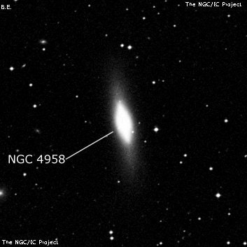 NGC 4958 - спиральная галактика с баром. Описание NGC 4958:, Галактика в созвездии Дева