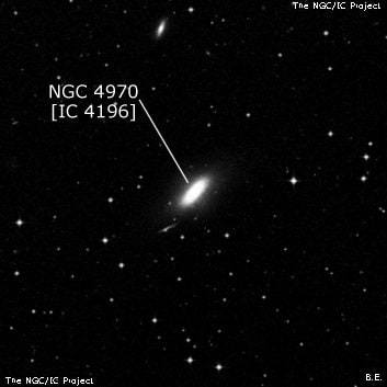 NGC 4970 - линзовидная галактика. Описание NGC 4970:, Галактика в созвездии Гидра