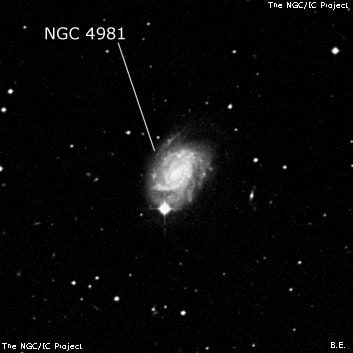 NGC 4981 - спиральная галактика с баром. Описание NGC 4981:, Галактика в созвездии Дева