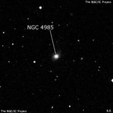 NGC 4985 - линзовидная галактика. Описание NGC 4985:, Галактика в созвездии Гончие Псы