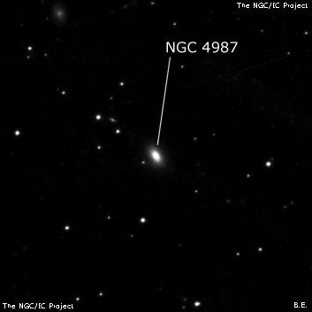 NGC 4987 - эллиптическая галактика. Описание NGC 4987:, Галактика в созвездии Гончие Псы