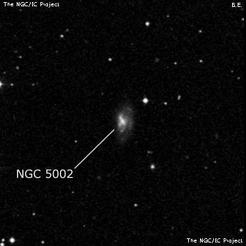 NGC 5002 - спиральная галактика с баром. Описание NGC 5002:, Галактика в созвездии Гончие Псы