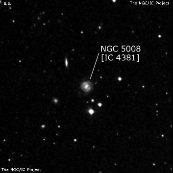 NGC 5008 - спиральная галактика с баром. Описание NGC 5008:, Галактика в созвездии Волопас