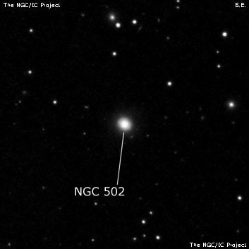 NGC 502 - линзовидная галактика. Описание NGC 502:, Галактика в созвездии Рыбы
