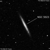 NGC 5023 - спиральная галактика. Описание NGC 5023:, Галактика в созвездии Гончие Псы