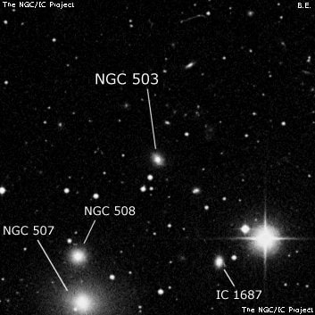NGC 503 - галактика. Описание NGC 503:, Галактика в созвездии Рыбы