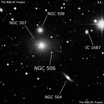 NGC 506 - одиночная звезда. Описание NGC 506:, Двойная звезда в созвездии Рыбы