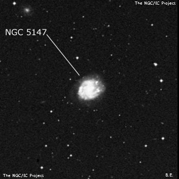 NGC 5147 - спиральная галактика с баром. Описание NGC 5147:, Галактика в созвездии Дева