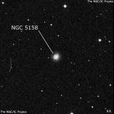 NGC 5158 - спиральная галактика с баром. Описание NGC 5158:, Галактика в созвездии Волосы Вероники