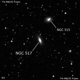 NGC 517 - линзовидная галактика. Описание NGC 517:, Галактика в созвездии Рыбы
