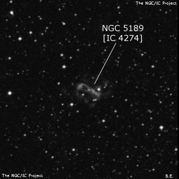 NGC 5189 - планетарная туманность. Описание NGC 5189:, Планетарная туманность в созвездии Муха