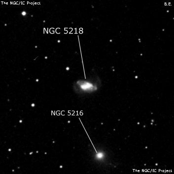 NGC 5218 - спиральная галактика с баром. Описание NGC 5218:, Галактика в созвездии Большая Медведица