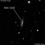 NGC 5229 - спиральная галактика с баром. Описание NGC 5229:, Галактика в созвездии Гончие Псы