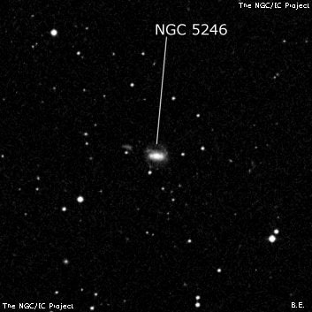 NGC 5246 - спиральная галактика с баром. Описание NGC 5246:, Галактика в созвездии Дева