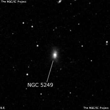 NGC 5249 - линзовидная галактика. Описание NGC 5249:, Галактика в созвездии Волопас
