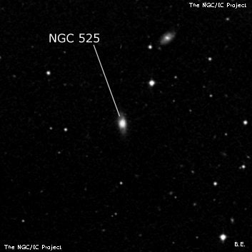 NGC 525 - линзовидная галактика. Описание NGC 525:, Галактика в созвездии Рыбы