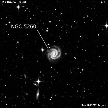 NGC 5260 - спиральная галактика с баром. Описание NGC 5260:, Галактика в созвездии Гидра