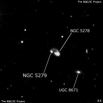 NGC 5279 - спиральная галактика с баром. Описание NGC 5279:, Галактика в созвездии Большая Медведица