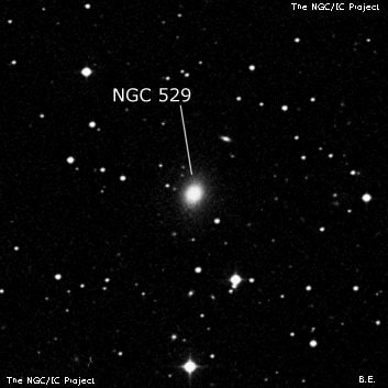 NGC 529 - галактика. Описание NGC 529:, Галактика в созвездии Андромеда