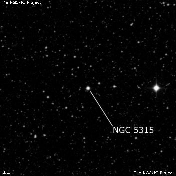 NGC 5315 - планетарная туманность. Описание NGC 5315:, Планетарная туманность в созвездии Циркуль