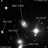 NGC 5350 - спиральная галактика с баром. Описание NGC 5350:, Галактика в созвездии Гончие Псы