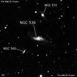NGC 536 - спиральная галактика с баром. Описание NGC 536:, Галактика в созвездии Андромеда