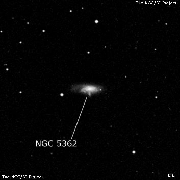 NGC 5362 - спиральная галактика. Описание NGC 5362:, Галактика в созвездии Гончие Псы
