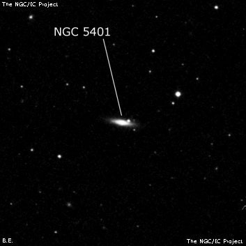 NGC 5401 - спиральная галактика. Описание NGC 5401:, Галактика в созвездии Гончие Псы