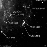 NGC 5450 - H 2 -регион или часть галактики. Описание NGC 5450:, Область H II в созвездии Большая Медведица