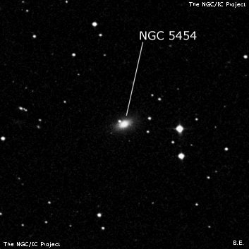 NGC 5454 - линзовидная галактика. Описание NGC 5454:, Галактика в созвездии Волопас