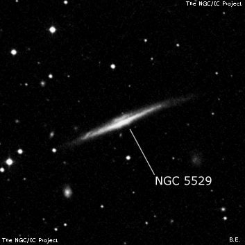 NGC 5529 - спиральная галактика. Описание NGC 5529:, Галактика в созвездии Волопас