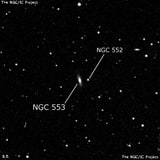 NGC 553 - линзовидная галактика. Описание NGC 553:, Галактика в созвездии Рыбы