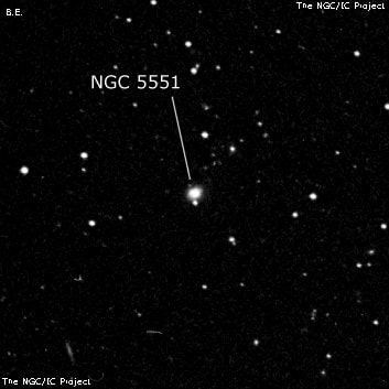 NGC 5551 - эллиптическая галактика. Описание NGC 5551:, Галактика в созвездии Дева