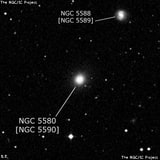 NGC 5580 - линзовидная галактика. Описание NGC 5580:, Объект глубокого космоса в созвездии Волопас