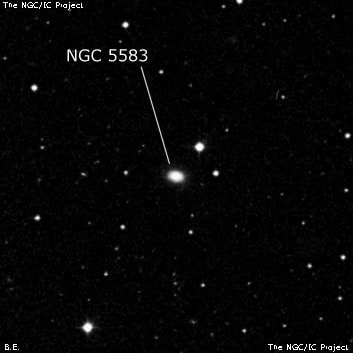 NGC 5583 - спиральная галактика. Описание NGC 5583:, Галактика в созвездии Волопас