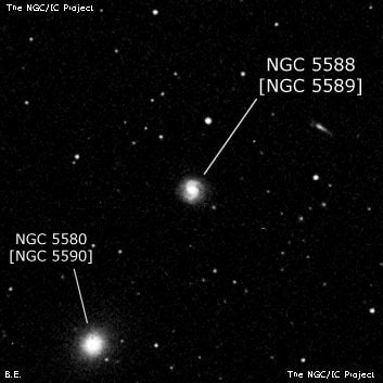 NGC 5588 - спиральная галактика с баром. Описание NGC 5588:, Объект глубокого космоса в созвездии Волопас