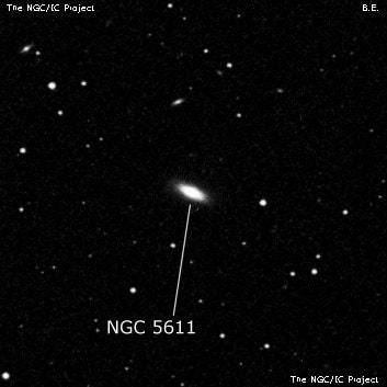NGC 5611 - линзовидная галактика. Описание NGC 5611:, Галактика в созвездии Волопас