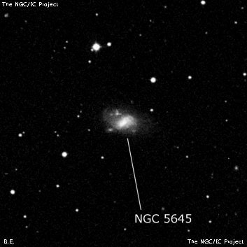 NGC 5645 - спиральная галактика с баром. Описание NGC 5645:, Галактика в созвездии Дева