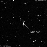 NGC 566 - линзовидная галактика. Описание NGC 566:, Галактика в созвездии Рыбы