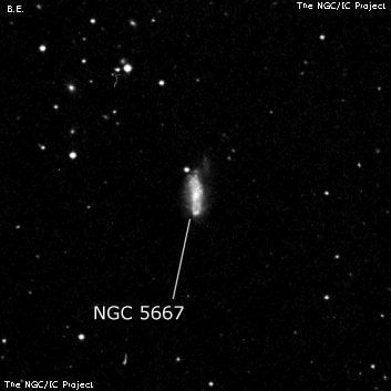 NGC 5667 - спиральная галактика с баром. Описание NGC 5667:, Галактика в созвездии Дракон