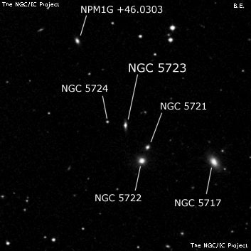 NGC 5723 - галактика. Описание NGC 5723:, Галактика в созвездии Волопас