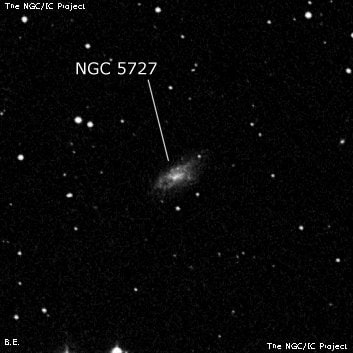 NGC 5727 - спиральная галактика. Описание NGC 5727:, Галактика в созвездии Волопас