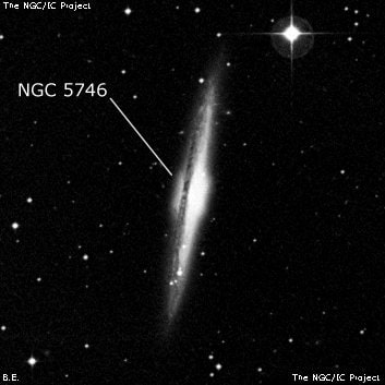 NGC 5746 - спиральная галактика с баром. Описание NGC 5746:, Галактика в созвездии Дева